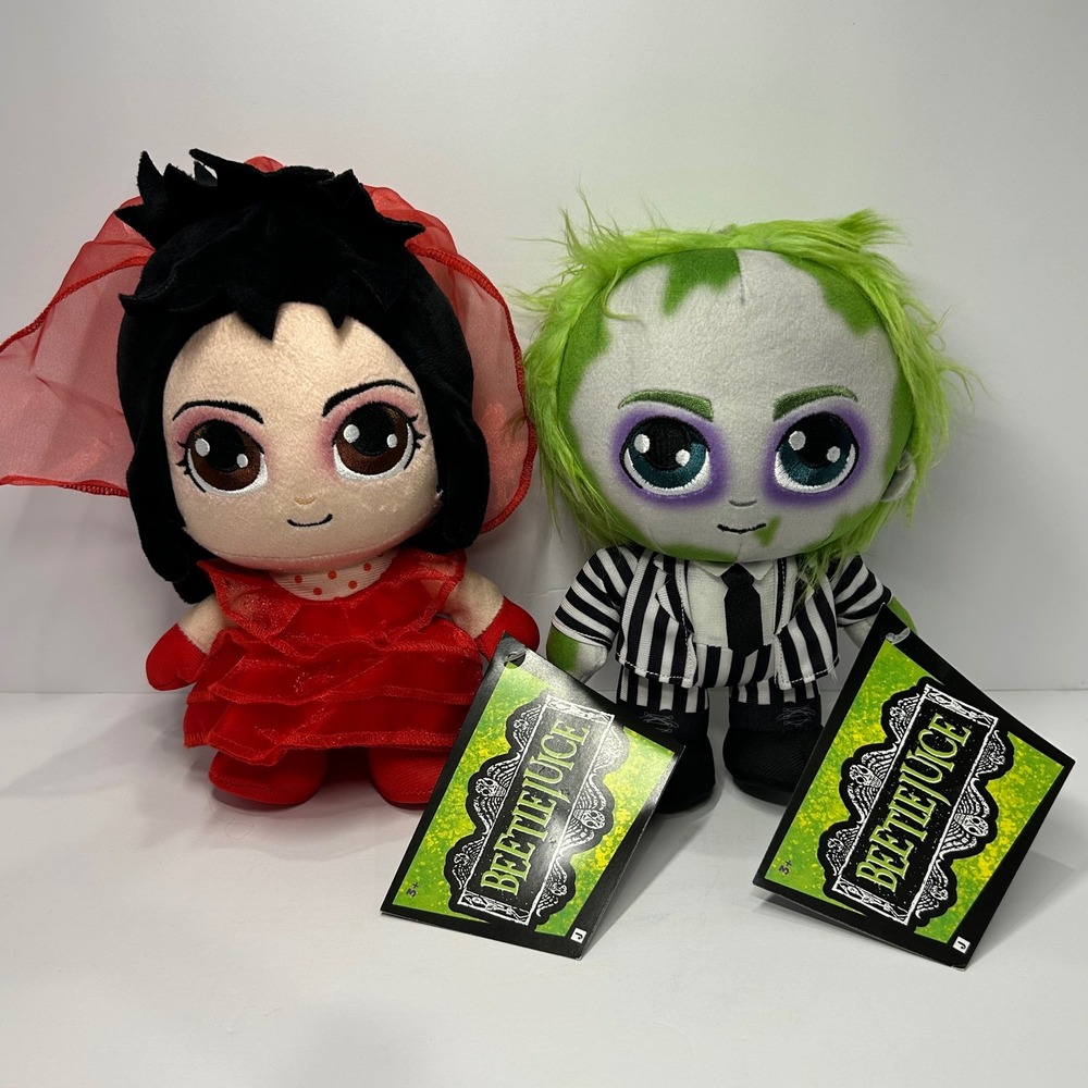 Jazwares Beetlejuice Lydia Deetz Red Wedding Dress Plush Set 8 Inch New